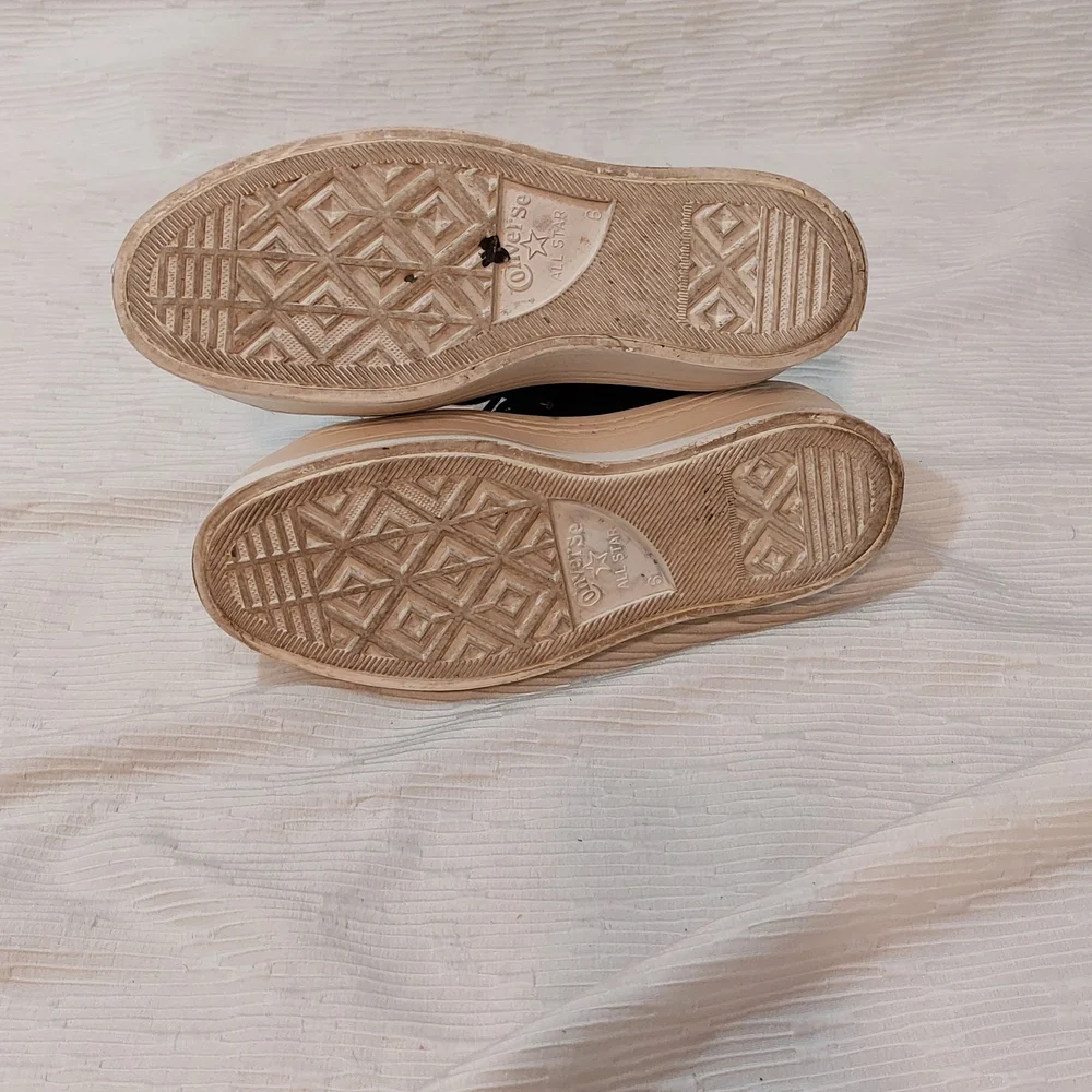 Black High-Top Platform Sneakers with White Toe and Sole - Picture 9 of 10